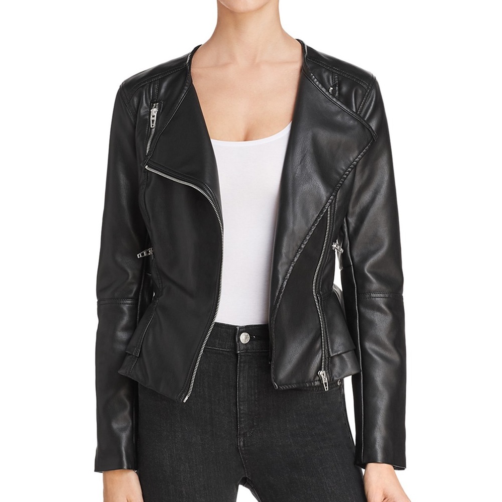NWT Blank NYC Peplum Faux Leather Jacket